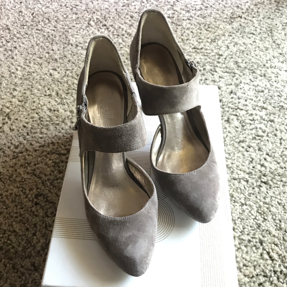 taupe suede heels - belle by sigerson morrison
